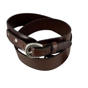 The Limited Italian Leather Belt Small Womens NWT Brushed Silver Buckle Y2K Vtg